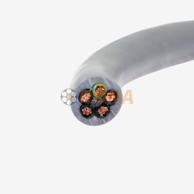 高性能300/500V HFV 5G1.5mm2 PVC拖曳链控制电缆，用于自动组装线